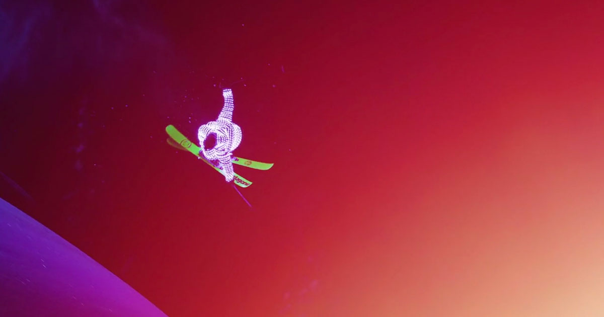 Skiing In a Lit-Up Suit